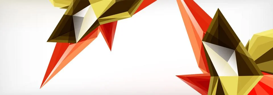 Vector 3d triangles and pyramids abstract background for business or technology Stock Illustration