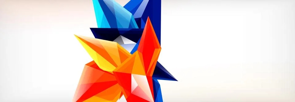 Vector 3d triangles and pyramids abstract background for business or technology Stock Illustration