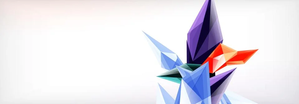 Vector 3d triangles and pyramids abstract background for business or technology Stock Illustration