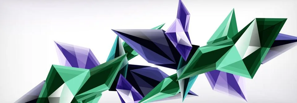 Vector 3d triangles and pyramids abstract background for business or technology Stock Illustration
