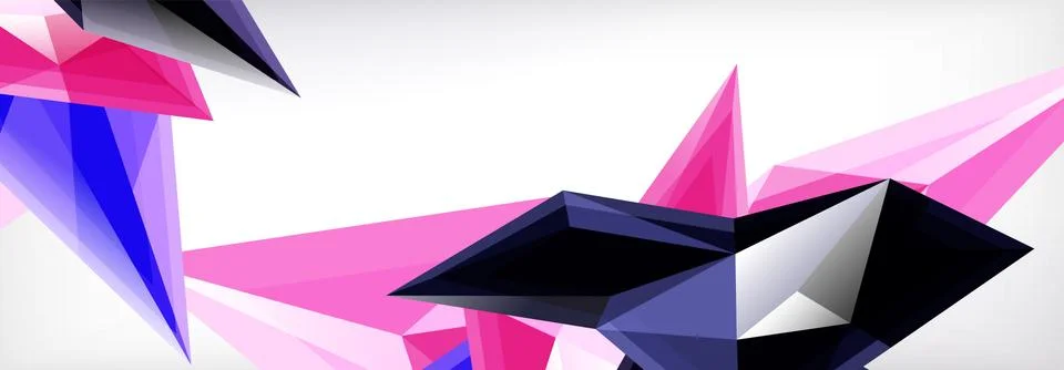 Vector 3d triangles and pyramids abstract background for business or technology Stock Illustration