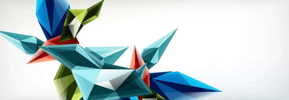 Vector 3d triangles and pyramids abstract background for business or technology Stock Illustration