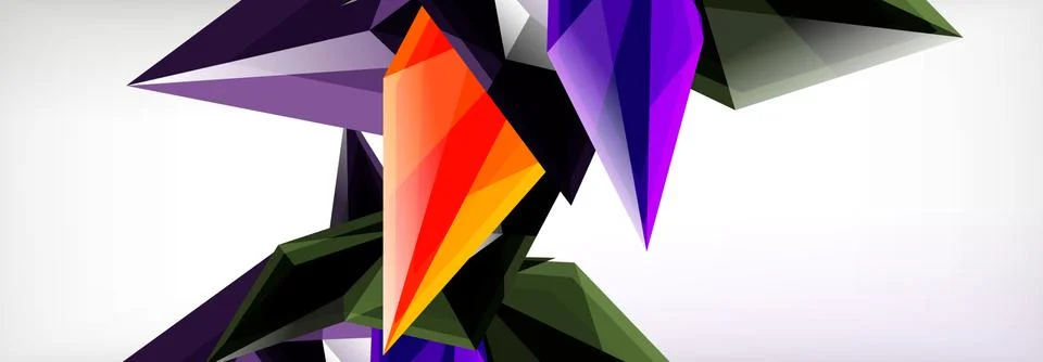 Vector 3d triangles and pyramids abstract background for business or technology Stock Illustration