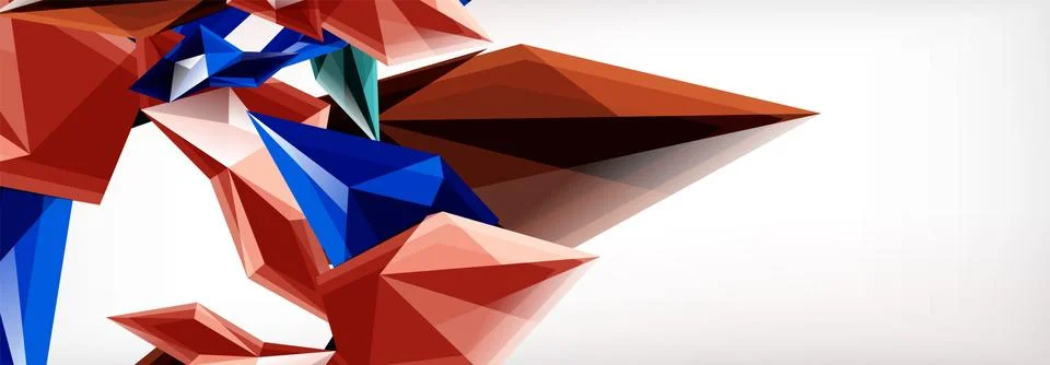 Vector 3d triangles and pyramids abstract background for business or technology Stockillustratie