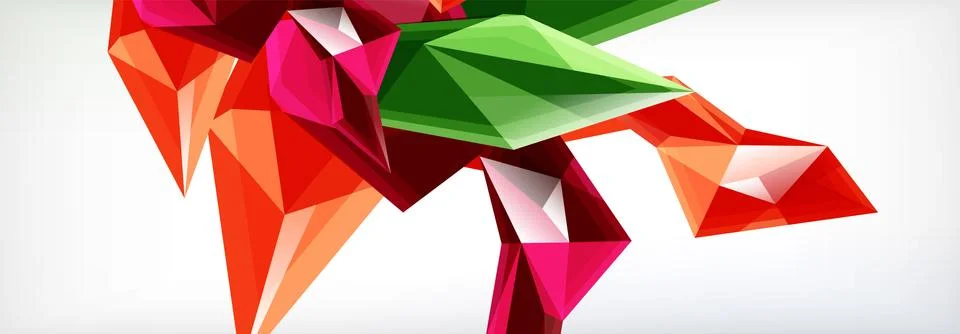 Vector 3d triangles and pyramids abstract background for business or technology Ilustração Stock