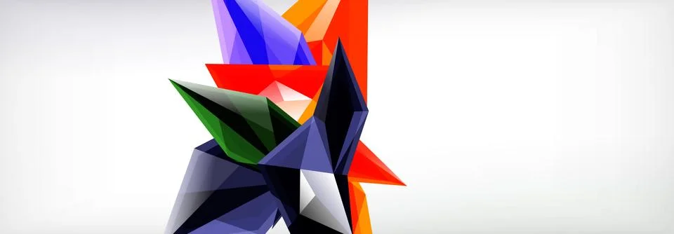 Vector 3d triangles and pyramids abstract background for business or technology Illustrazione stock