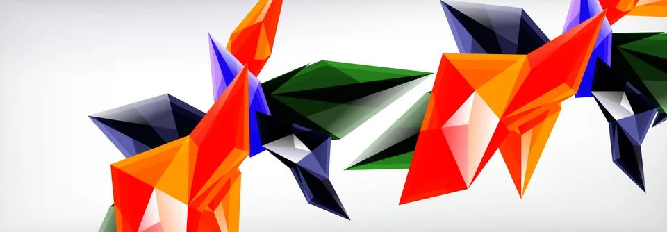 Vector 3d triangles and pyramids abstract background for business or technology Stockillustratie