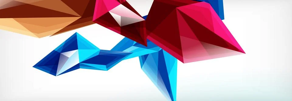 Vector 3d triangles and pyramids abstract background for business or technology Illustrazione stock