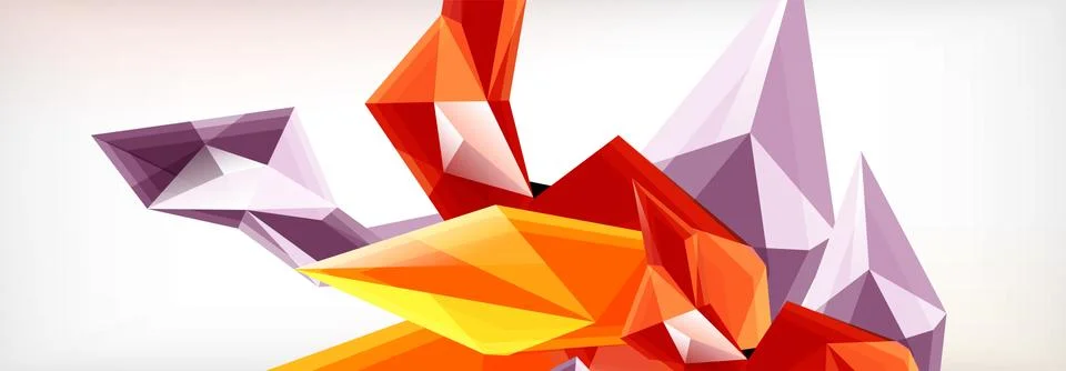 Vector 3d triangles and pyramids abstract background for business or technology Stock Illustration