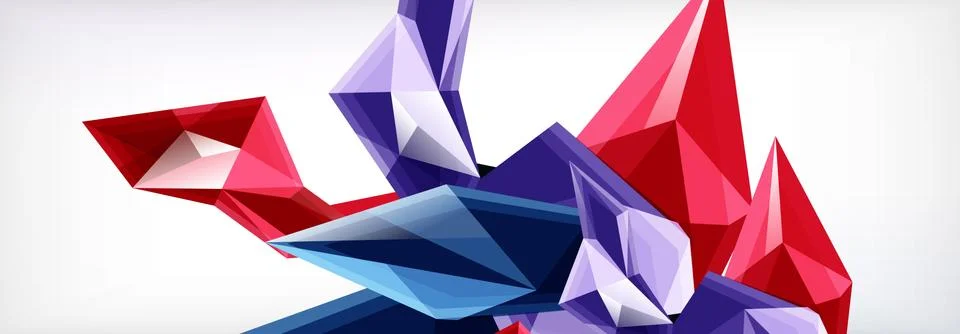 Vector 3d triangles and pyramids abstract background for business or technology Stockillustratie