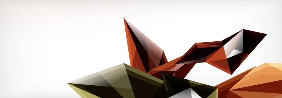 Vector 3d triangles and pyramids abstract background for business or technology Stock Illustration