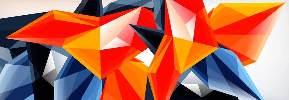 Vector 3d triangles and pyramids abstract background for business or technology Illustrazione stock