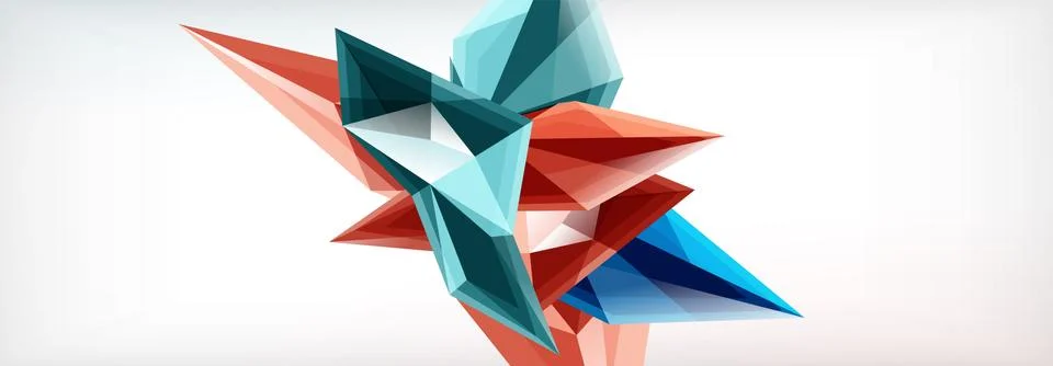 Vector 3d triangles and pyramids abstract background for business or technology Illustrazione stock