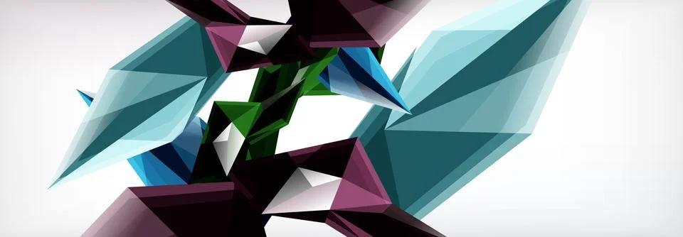 Vector 3d triangles and pyramids abstract background for business or technology Stock Illustration