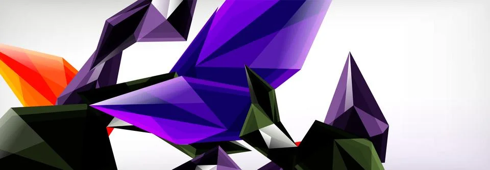 Vector 3d triangles and pyramids abstract background for business or technology Stock Illustration