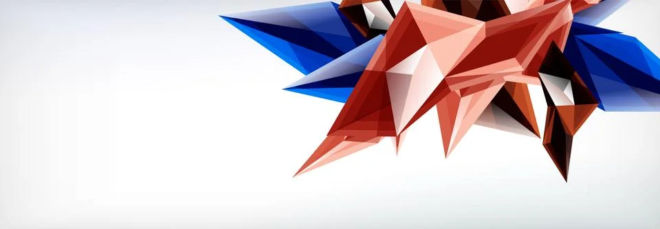 Vector 3d triangles and pyramids abstract background for business or technology Illustrazione stock