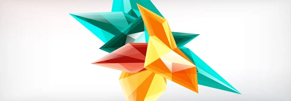 Vector 3d triangles and pyramids abstract background for business or technology Stock Illustration