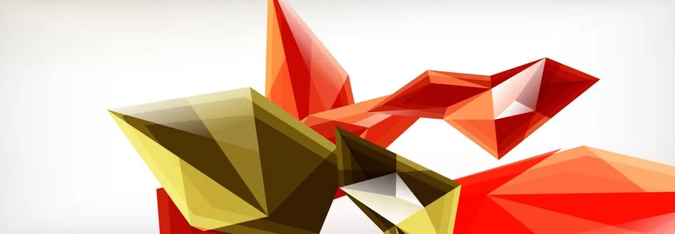 Vector 3d triangles and pyramids abstract background for business or technology Stock Illustration