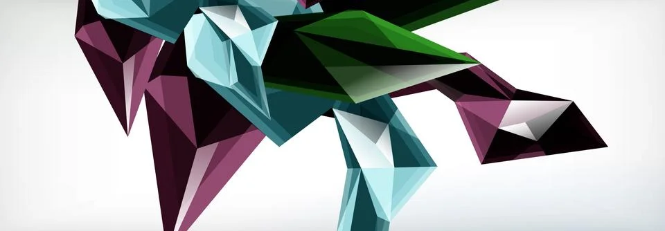 Vector 3d triangles and pyramids abstract background for business or technology Illustrazione stock