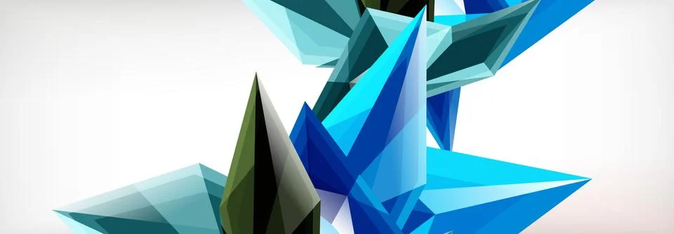 Vector 3d triangles and pyramids abstract background for business or technology Stock Illustration