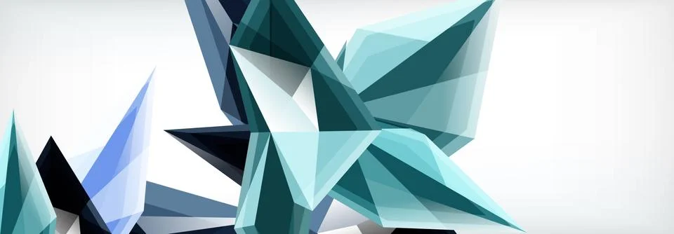 Vector 3d triangles and pyramids abstract background for business or technology Stock Illustration