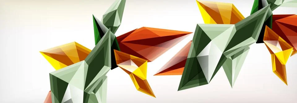 Vector 3d triangles and pyramids abstract background for business or technology Illustrazione stock