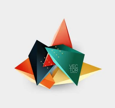 Vector 3d triangles geometric abstract background Illustrazione stock