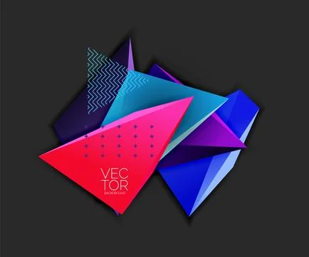 Vector 3d triangles geometric abstract background Illustrazione stock