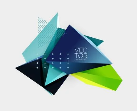 Vector 3d triangles geometric abstract background Illustrazione stock