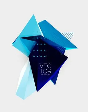 Vector 3d triangles geometric abstract background Illustrazione stock