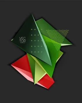 Vector 3d triangles geometric abstract background Illustrazione stock