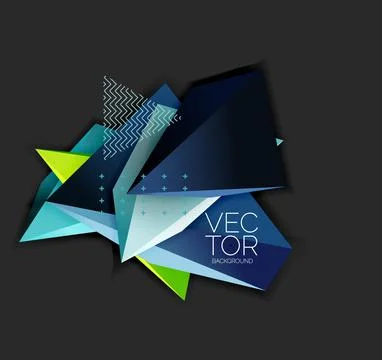 Vector 3d triangles geometric abstract background Illustrazione stock