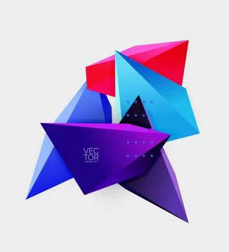Vector 3d triangles geometric abstract background Illustrazione stock
