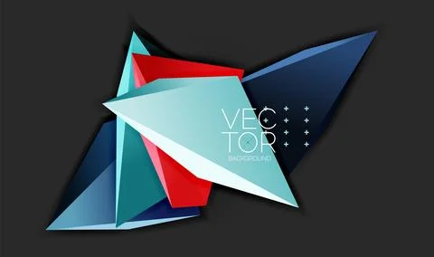 Vector 3d triangles geometric abstract background Stock Illustration