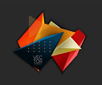 Vector 3d triangles geometric abstract background Illustrazione stock