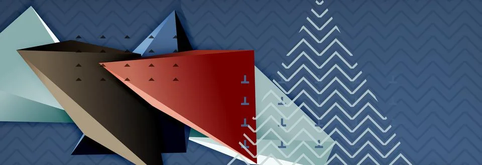 Vector 3d triangular shapes abstract background, origami futuristic template Stock Illustration