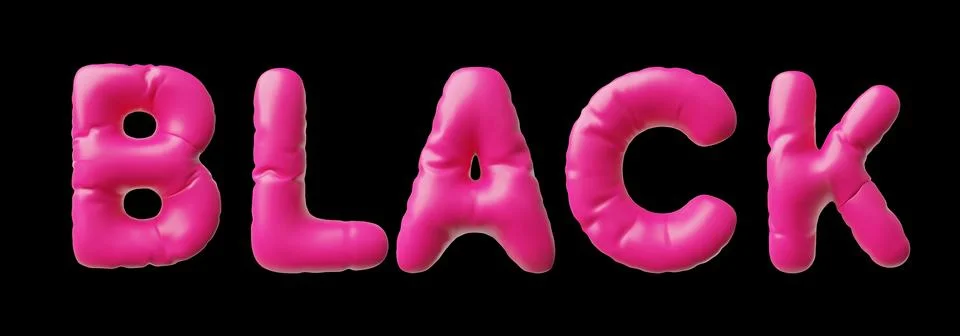 Vector with the 3d word black in the form of a bright pink glossy balloons Stock Illustration
