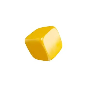 Vector 3D yellow dice, ideal for business or gambling on an isolated background. Illustrazione stock