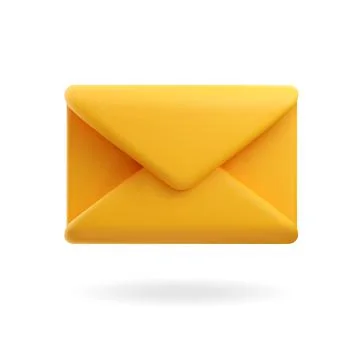 Vector 3d yellow envelope icon Stock Illustration