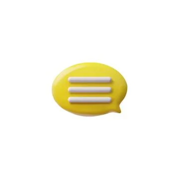 Vector 3D yellow speech bubble with text, perfect for messaging on forums or 스톡 일러스트