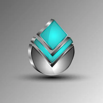 The vector 3d.Shiny futuristic emblem Illustrazione stock