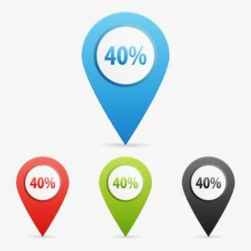 Vector 40 percent pointers Stock Illustration