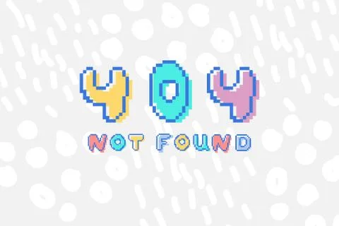 Vector 404 error not found phrase in pixel art Ilustración de archivo