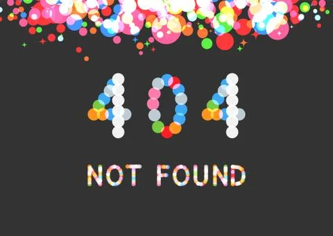 Vector 404 error page in sparkling bokeh effect Illustrazione stock