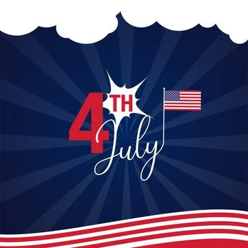Vector 4th of July greeting card background Stock Illustration