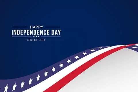 Vector 4th of July Independence day background with American flag Stock Illustration