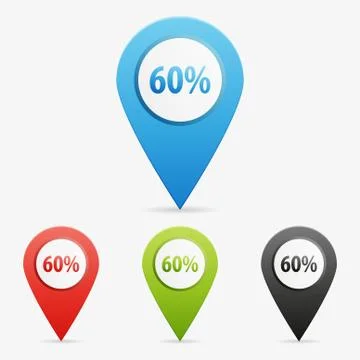 Vector 60 percent pointers Stock Illustration