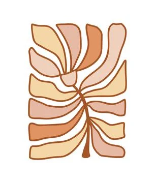 Vector 70s inspired pattern in rectangular shape. Flower Groovy hippie funny Stock Illustration