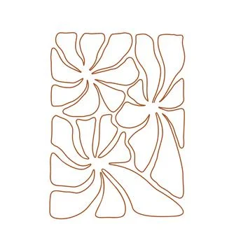 Vector 70s monoline naive art flower groovy hippie funny boho palette in 스톡 일러스트