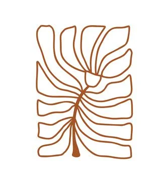 Vector 70s monoline naive art flower groovy hippie funny boho palette in Stock Illustration
